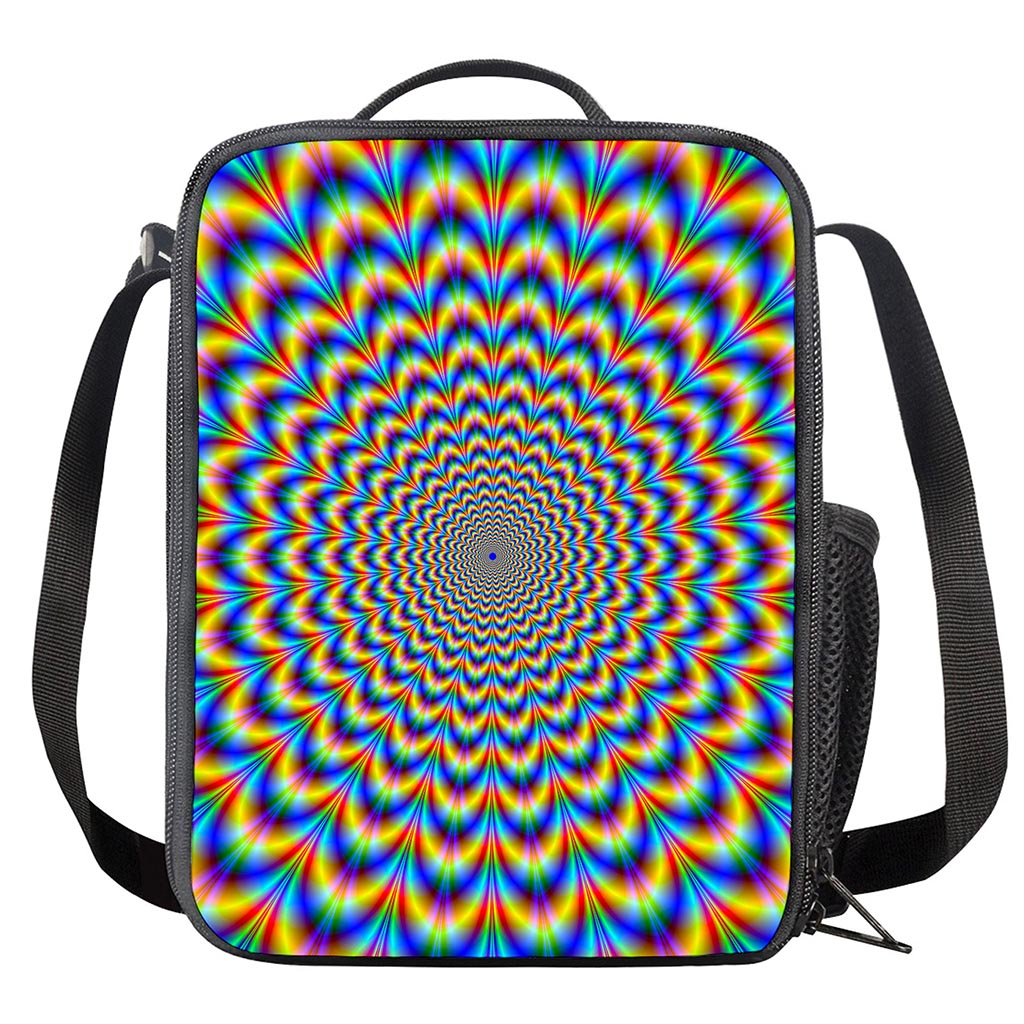 Psychedelic Wave Optical Illusion Crossbody Lunch Bag