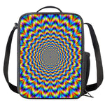 Psychedelic Wave Optical Illusion Crossbody Lunch Bag