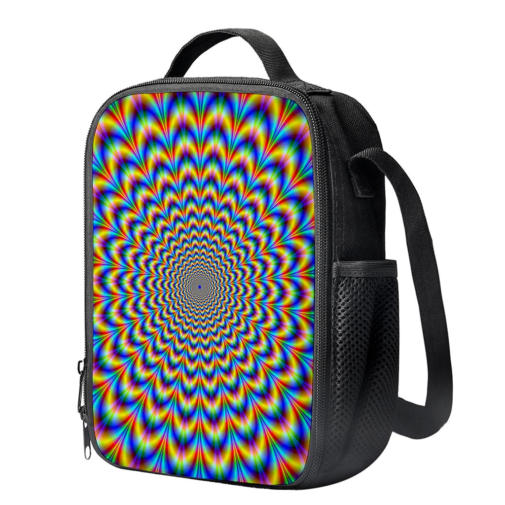 Psychedelic Wave Optical Illusion Crossbody Lunch Bag