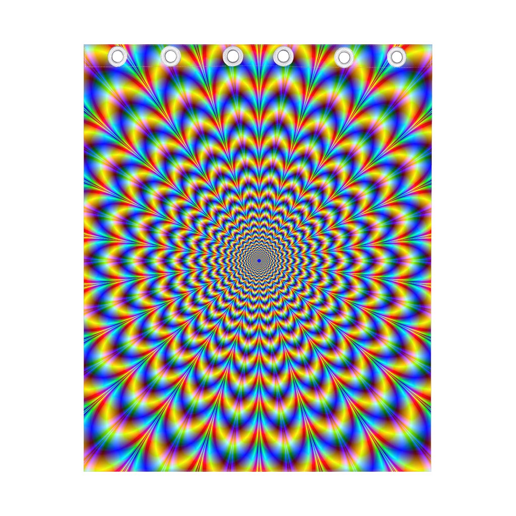 Psychedelic Wave Optical Illusion Curtain