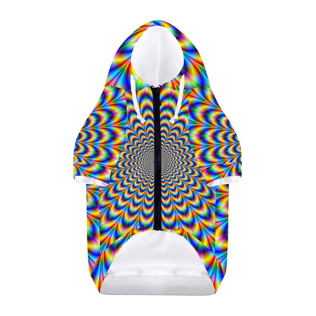 Psychedelic Wave Optical Illusion Dog Zip Up Hoodie