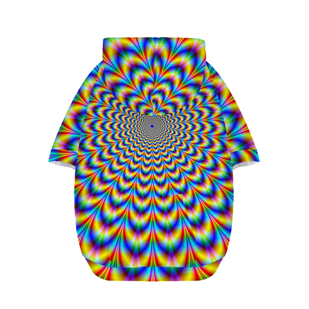 Psychedelic Wave Optical Illusion Dog Zip Up Hoodie
