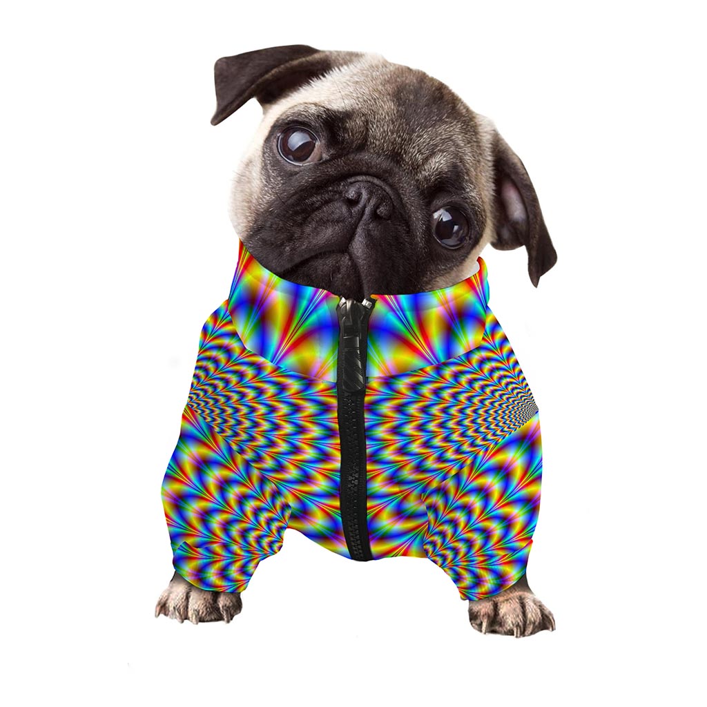 Psychedelic Wave Optical Illusion Dog Zip Up Jacket