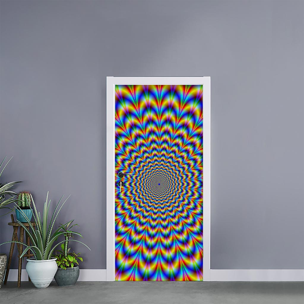 Psychedelic Wave Optical Illusion Door Sticker
