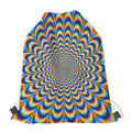Psychedelic Wave Optical Illusion Drawstring Bag