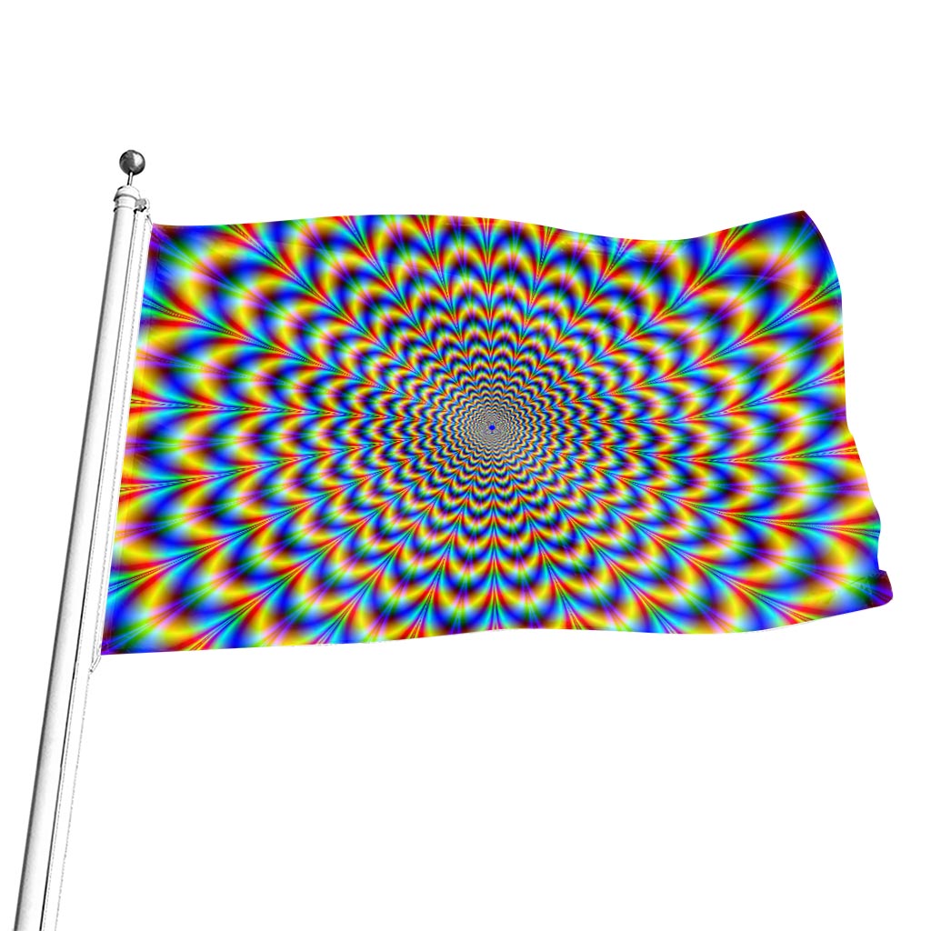 Psychedelic Wave Optical Illusion Flag