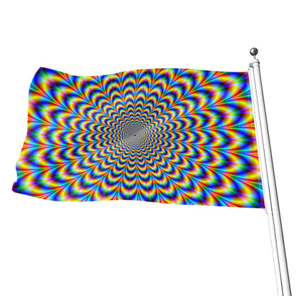 Psychedelic Wave Optical Illusion Flag