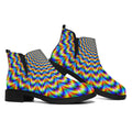 Psychedelic Wave Optical Illusion Flat Ankle Boots