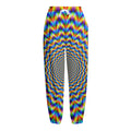 Psychedelic Wave Optical Illusion Fleece Lined Knit Pants