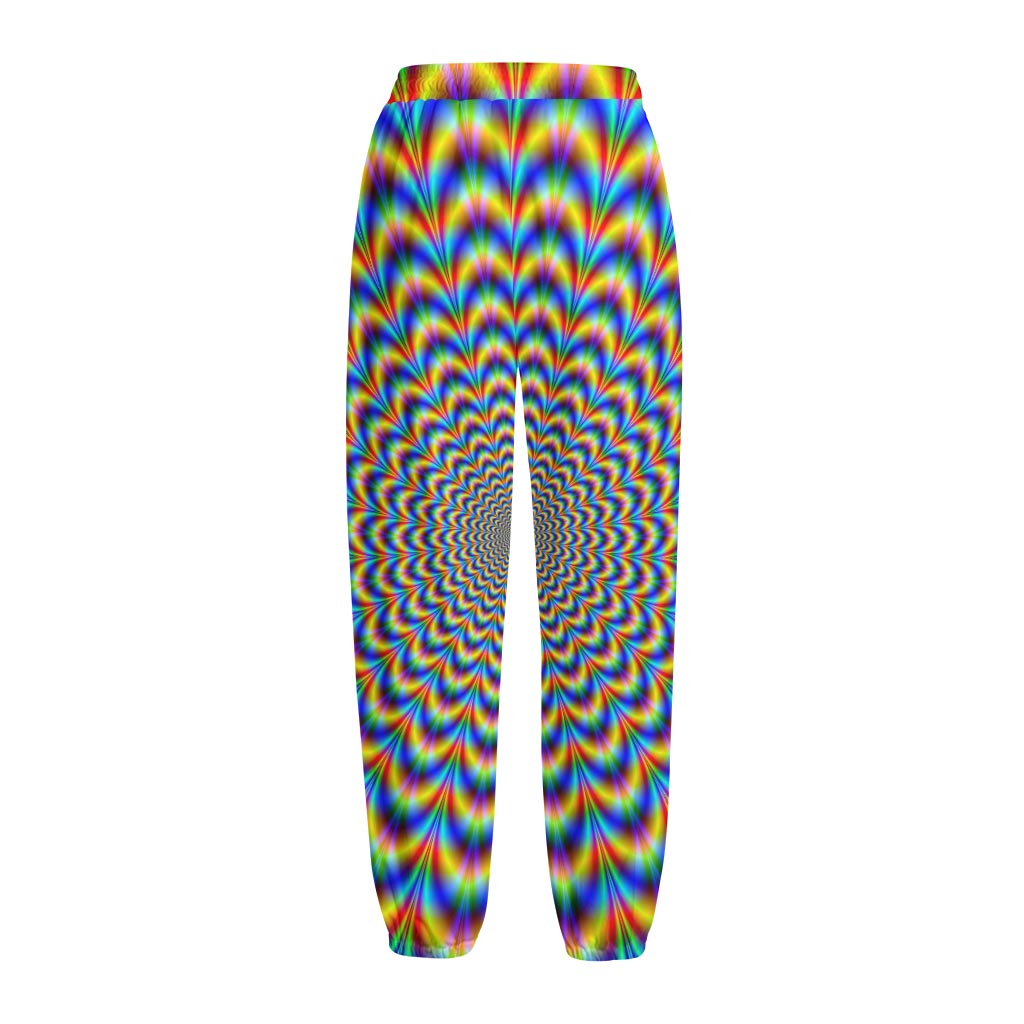 Psychedelic Wave Optical Illusion Fleece Lined Knit Pants