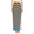 Psychedelic Wave Optical Illusion High Slit Maxi Skirt