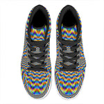 Psychedelic Wave Optical Illusion High Top Leather Sneakers