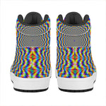 Psychedelic Wave Optical Illusion High Top Leather Sneakers