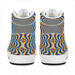 Psychedelic Wave Optical Illusion High Top Leather Sneakers