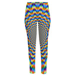 Psychedelic Wave Optical Illusion High-Waisted Pocket Leggings