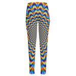 Psychedelic Wave Optical Illusion High-Waisted Pocket Leggings