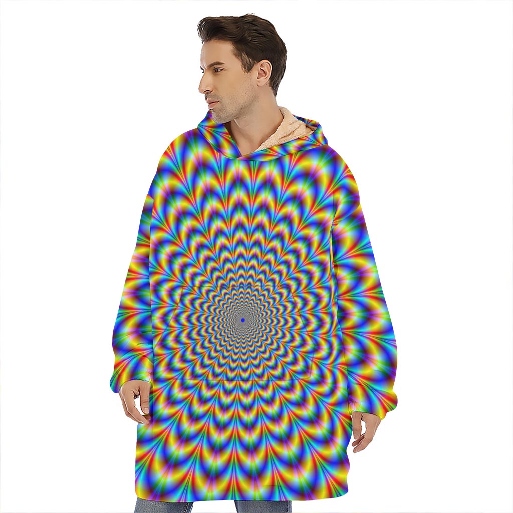 Psychedelic Wave Optical Illusion Hoodie Blanket