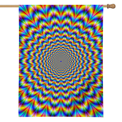 Psychedelic Wave Optical Illusion House Flag