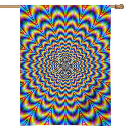 Psychedelic Wave Optical Illusion House Flag