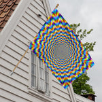 Psychedelic Wave Optical Illusion House Flag