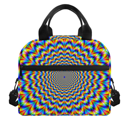 Psychedelic Wave Optical Illusion Insulated Lunch Bag