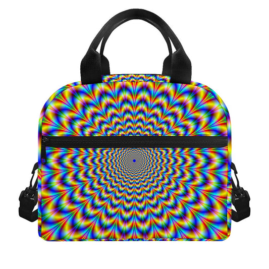 Psychedelic Wave Optical Illusion Insulated Lunch Bag