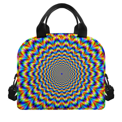 Psychedelic Wave Optical Illusion Insulated Lunch Bag