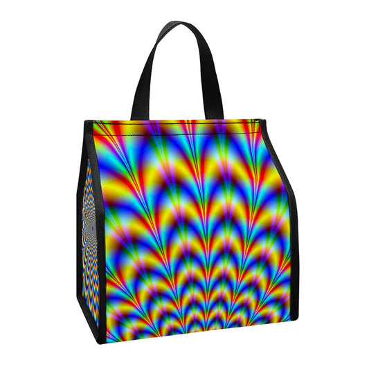 Psychedelic Wave Optical Illusion Insulated Lunch Tote