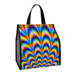 Psychedelic Wave Optical Illusion Insulated Lunch Tote