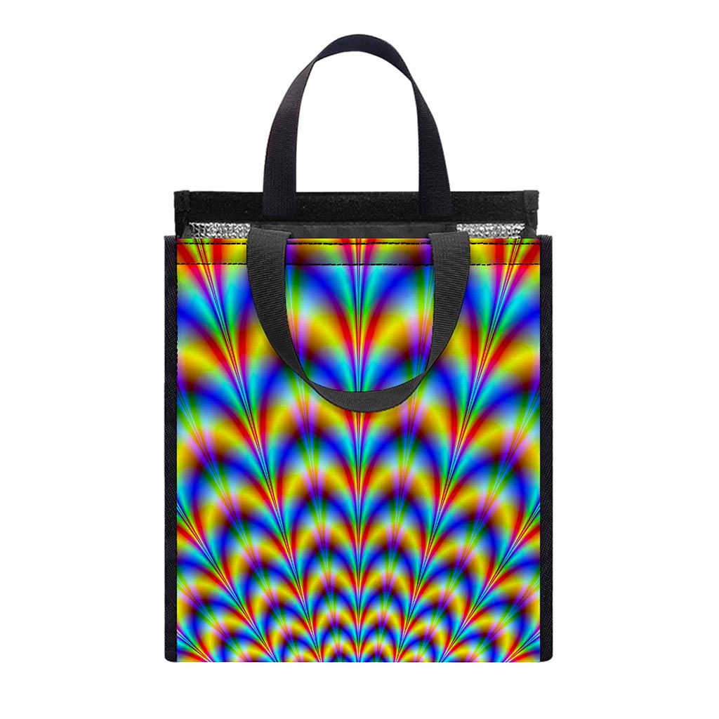 Psychedelic Wave Optical Illusion Insulated Lunch Tote