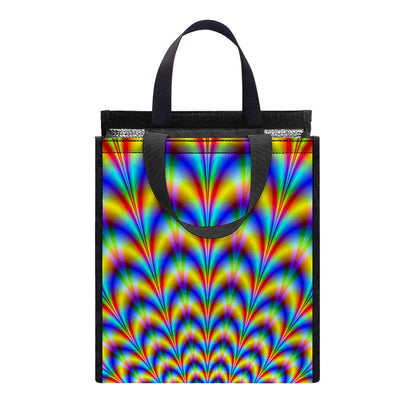 Psychedelic Wave Optical Illusion Insulated Lunch Tote