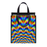 Psychedelic Wave Optical Illusion Insulated Lunch Tote