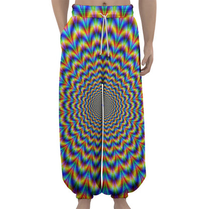 Psychedelic Wave Optical Illusion Lantern Pants