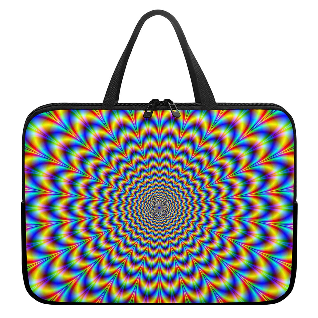 Psychedelic Wave Optical Illusion Laptop Sleeve With Handle