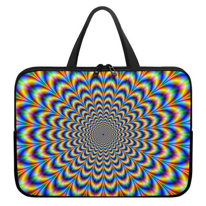 Psychedelic Wave Optical Illusion Laptop Sleeve With Handle