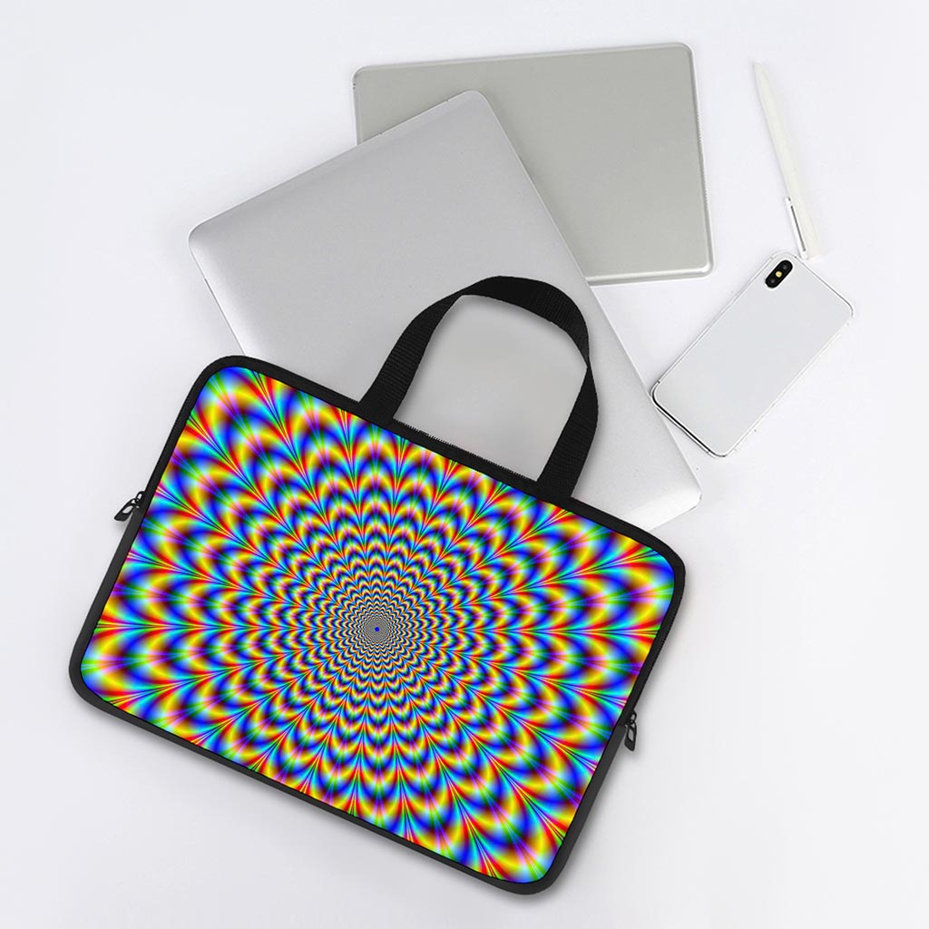 Psychedelic Wave Optical Illusion Laptop Sleeve With Handle