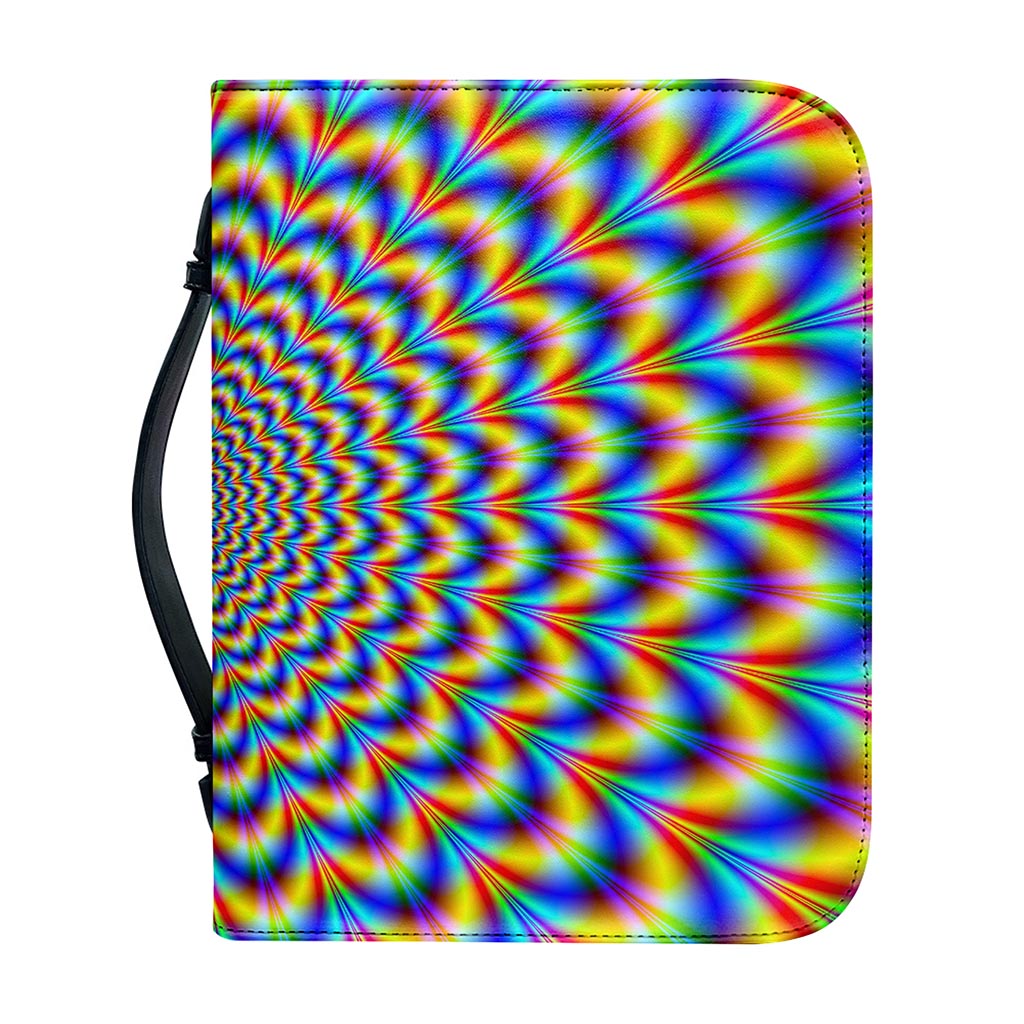 Psychedelic Wave Optical Illusion Leather Bible Cover