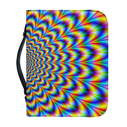 Psychedelic Wave Optical Illusion Leather Bible Cover
