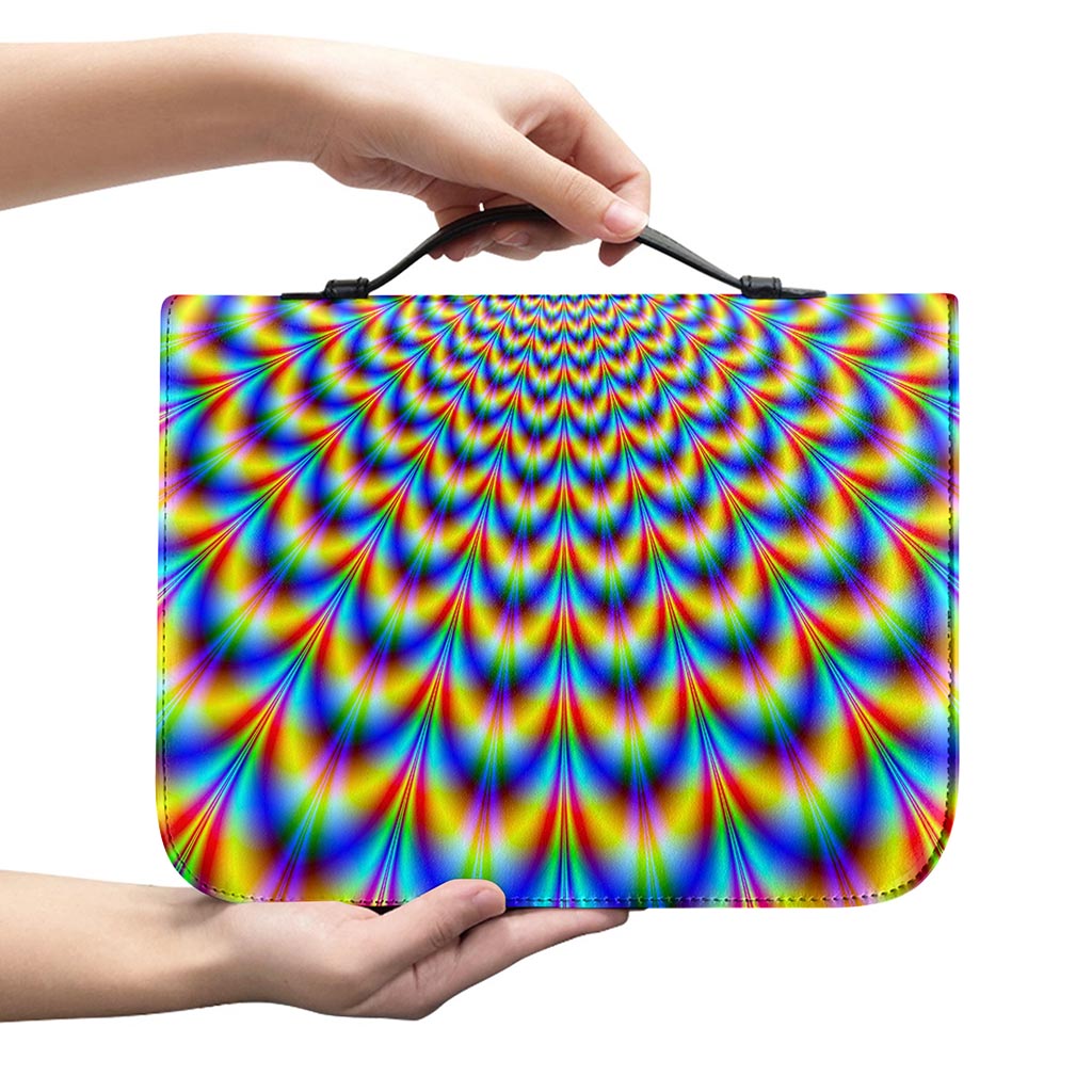 Psychedelic Wave Optical Illusion Leather Bible Cover