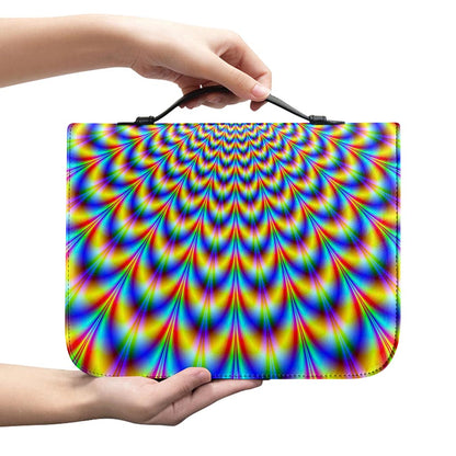 Psychedelic Wave Optical Illusion Leather Bible Cover