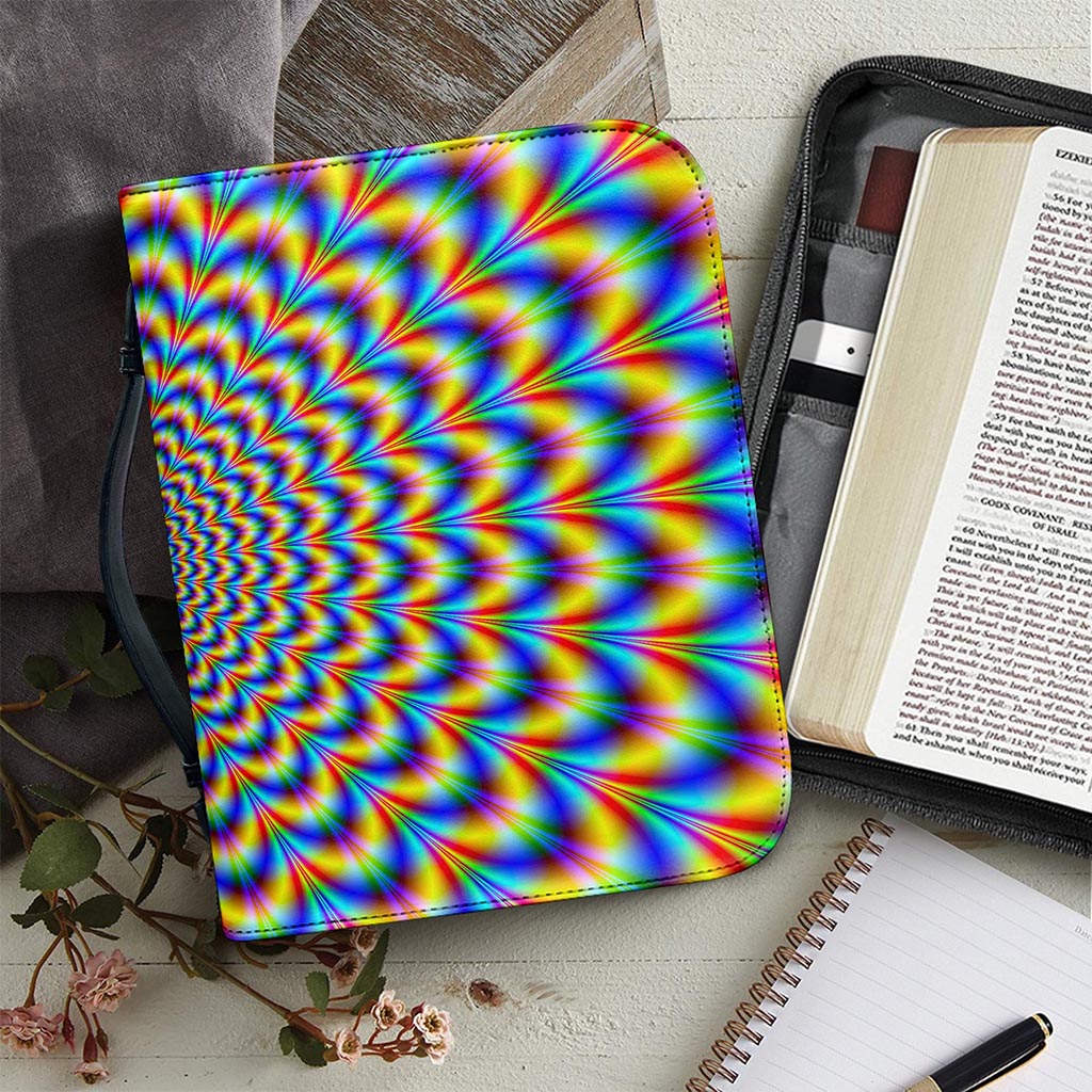 Psychedelic Wave Optical Illusion Leather Bible Cover
