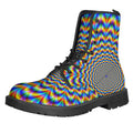 Psychedelic Wave Optical Illusion Lace-Up Boots