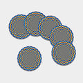 Psychedelic Wave Optical Illusion Leather Coaster Set
