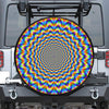 Psychedelic Wave Optical Illusion Leather Spare Tire Cover