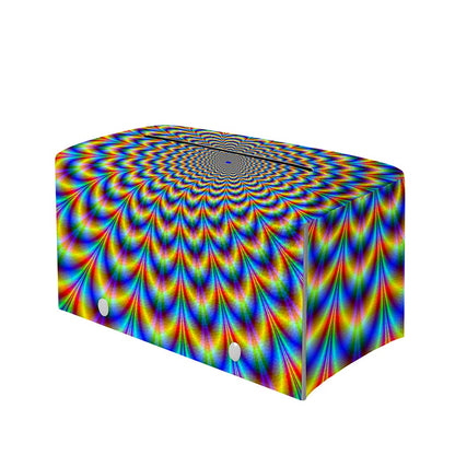 Psychedelic Wave Optical Illusion Leather Tissue Box Cover