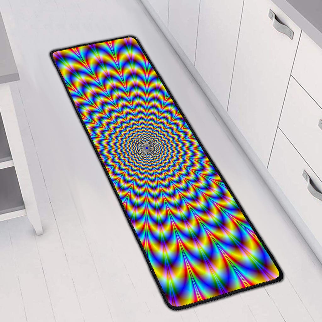 Psychedelic Wave Optical Illusion Long Kitchen Mat