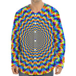 Psychedelic Wave Optical Illusion Long Sleeve Baseball Jersey