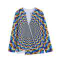 Psychedelic Wave Optical Illusion Long Sleeve Short Coat