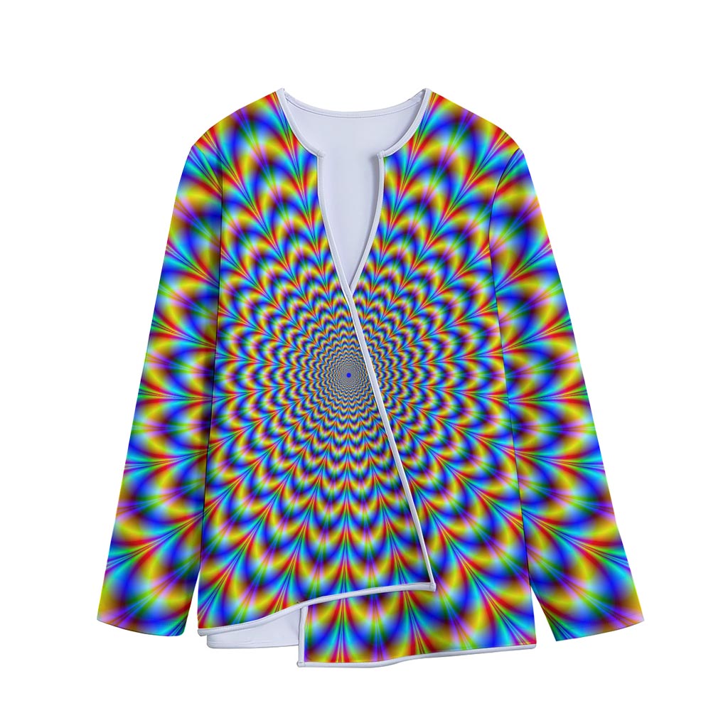 Psychedelic Wave Optical Illusion Long Sleeve Short Coat