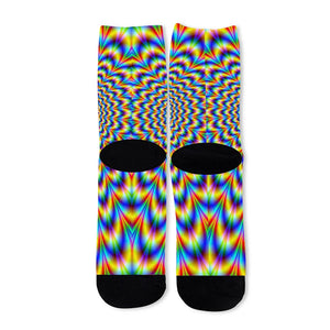 Psychedelic Wave Optical Illusion Long Socks